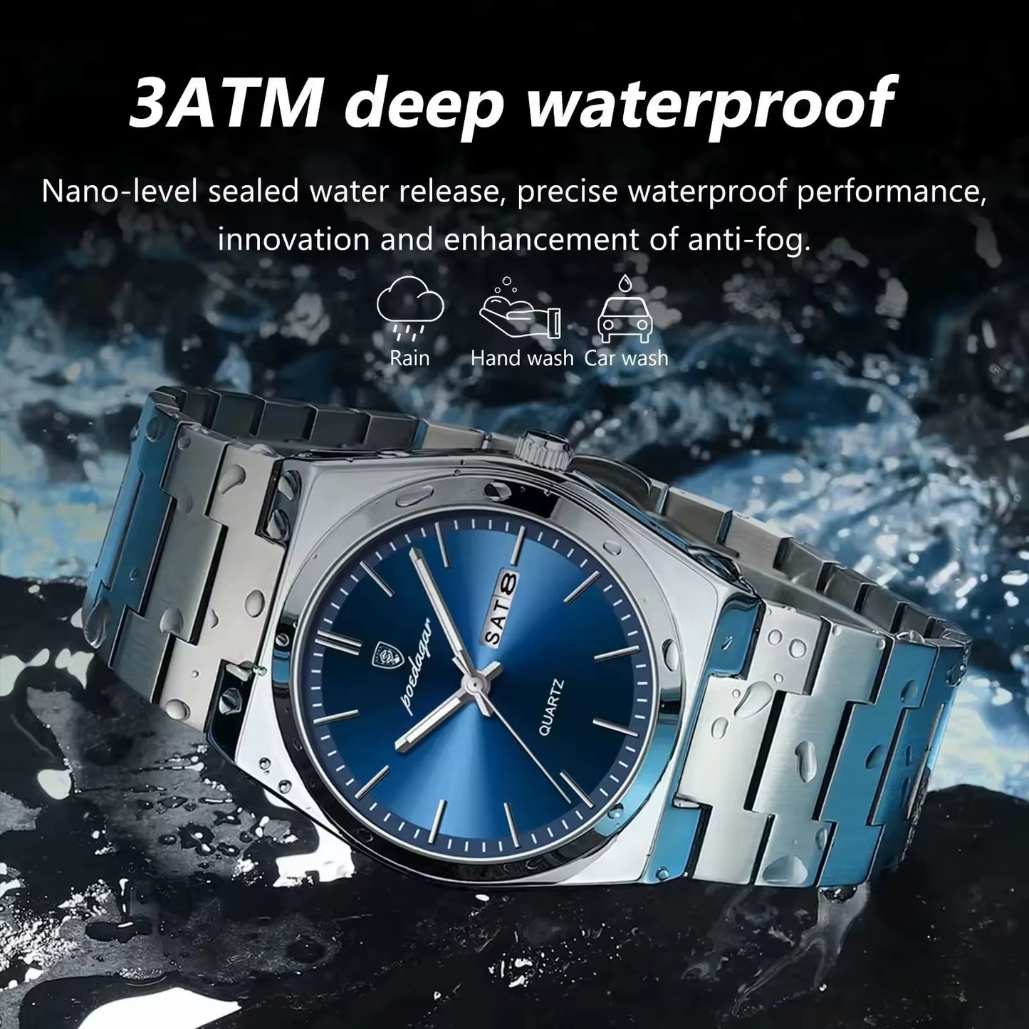 2024 New POEDAGAR 930Luxury Watch for Man Waterproof Luminous Stainless Steel Men Watch Casual Quartz Men'S Watches Male Clock