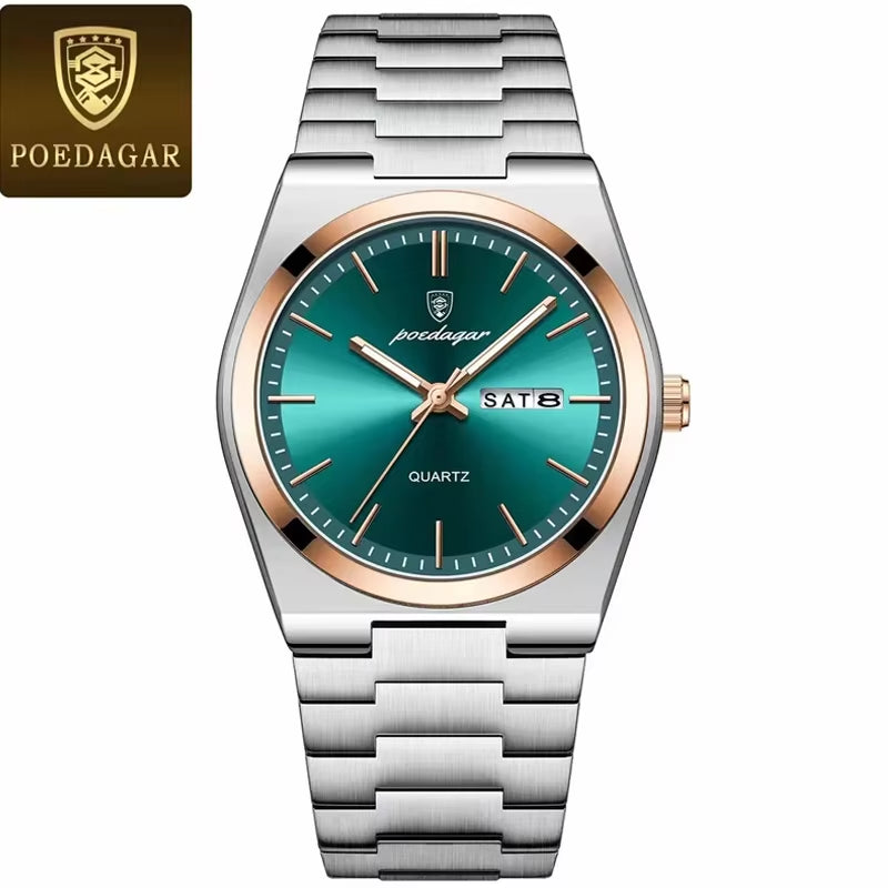 2024 New POEDAGAR 930Luxury Watch for Man Waterproof Luminous Stainless Steel Men Watch Casual Quartz Men'S Watches Male Clock