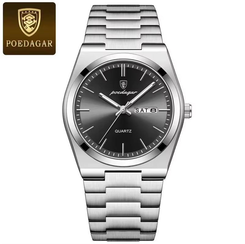 2024 New POEDAGAR 930Luxury Watch for Man Waterproof Luminous Stainless Steel Men Watch Casual Quartz Men'S Watches Male Clock