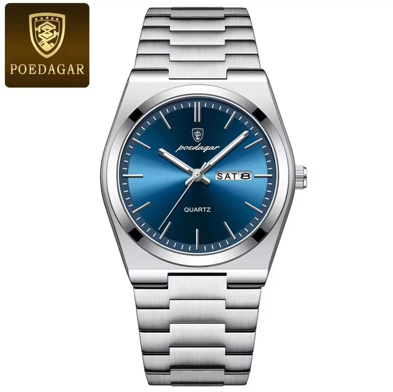 2024 New POEDAGAR 930Luxury Watch for Man Waterproof Luminous Stainless Steel Men Watch Casual Quartz Men'S Watches Male Clock