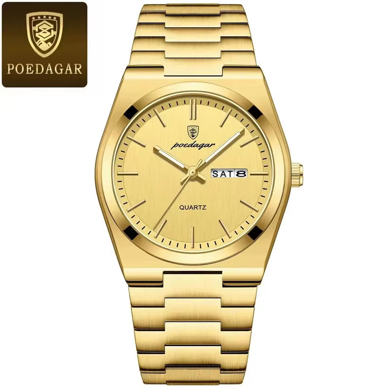 2024 New POEDAGAR 930Luxury Watch for Man Waterproof Luminous Stainless Steel Men Watch Casual Quartz Men'S Watches Male Clock