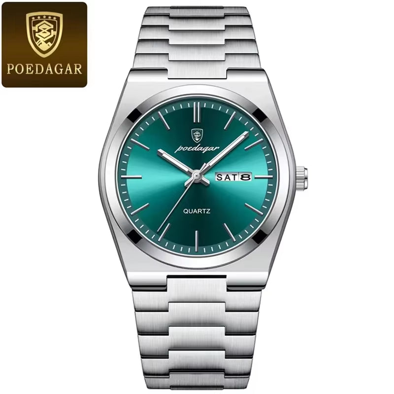 2024 New POEDAGAR 930Luxury Watch for Man Waterproof Luminous Stainless Steel Men Watch Casual Quartz Men'S Watches Male Clock