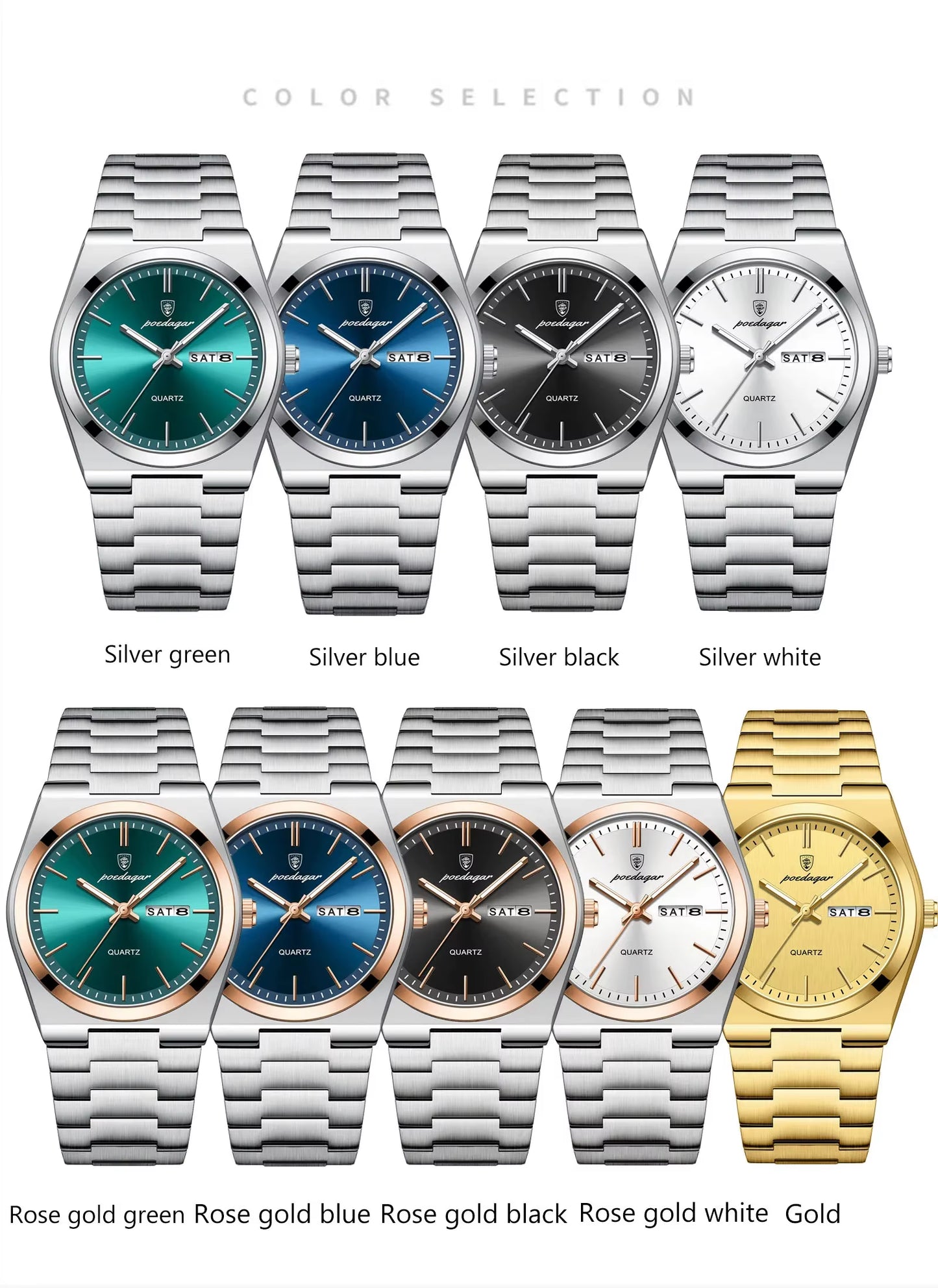 2024 New POEDAGAR 930Luxury Watch for Man Waterproof Luminous Stainless Steel Men Watch Casual Quartz Men'S Watches Male Clock